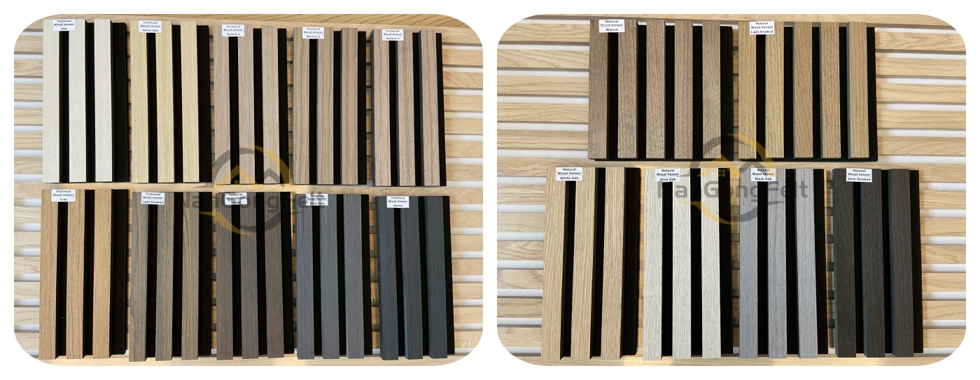 Single Side Veneer Akupanel Wood Slat Acoustic Panel