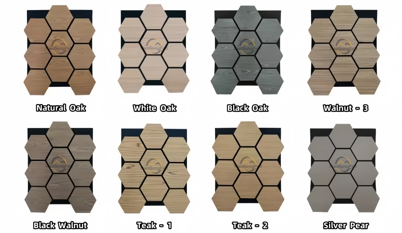 Black Walnut Hexagon Akupanel Wood Acoustic Panels