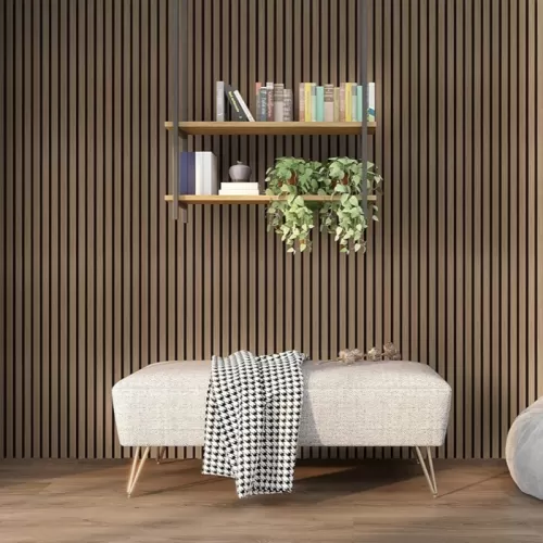 3 Sides Veneer Akupanel Wood Slat Acoustic Panel