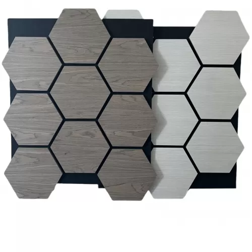 Black Walnut Hexagon Akupanel Wood Acoustic Panels