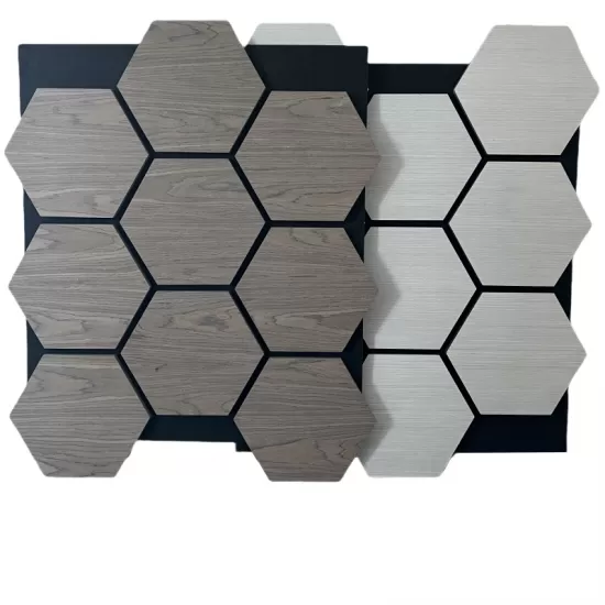 Black Walnut Hexagon Akupanel Wood Acoustic Panels