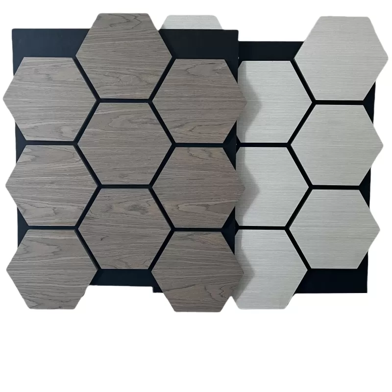 Black Walnut Hexagon Akupanel Wood Acoustic Panels