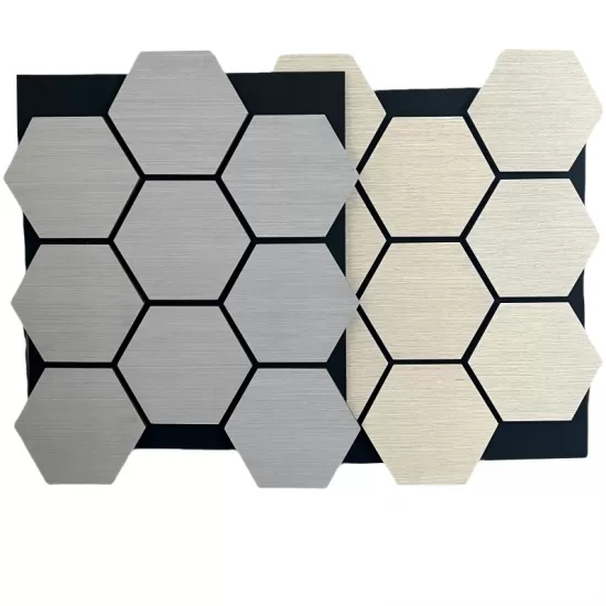 Black Walnut Hexagon Akupanel Wood Acoustic Panels