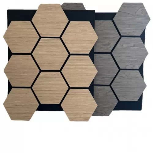 Teak Hexagon Akupanel Wood Acoustic Panels