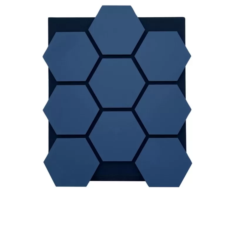 Smoked Blue Hexagon Akupanel Wood Acoustic Panels