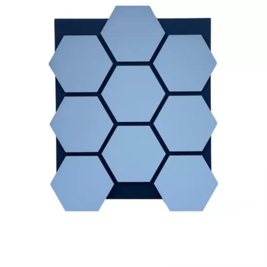 Smoked Blue Hexagon Akupanel Wood Acoustic Panels