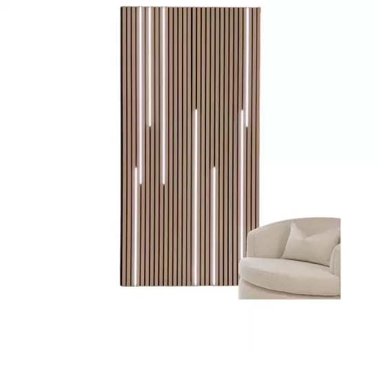 LED Lighting Akupanel Wood Slat Acoustic Panels