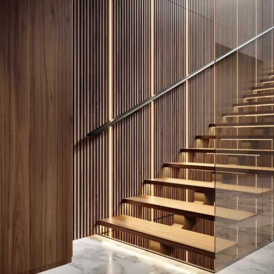 LED Lighting Akupanel Wood Slat Acoustic Panels