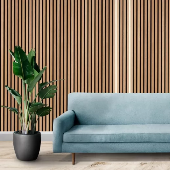 LED Lighting Akupanel Wood Slat Acoustic Panels